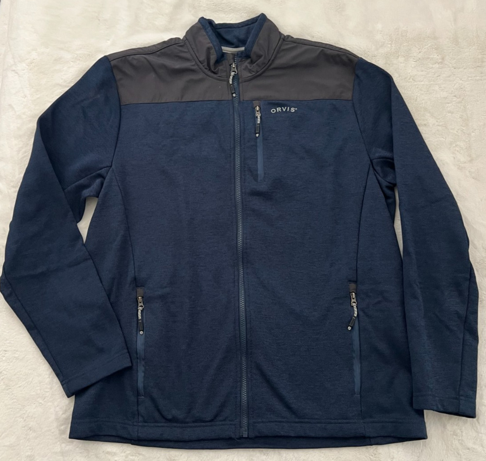 Orvis Men’s Medium Blue Gray Full Zip Jacket Classic Collection Outdoor Lined